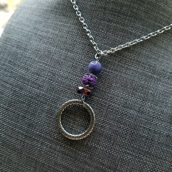 Matte Agate Lava Stone Essential Oils Necklace - Picture 5 of 5